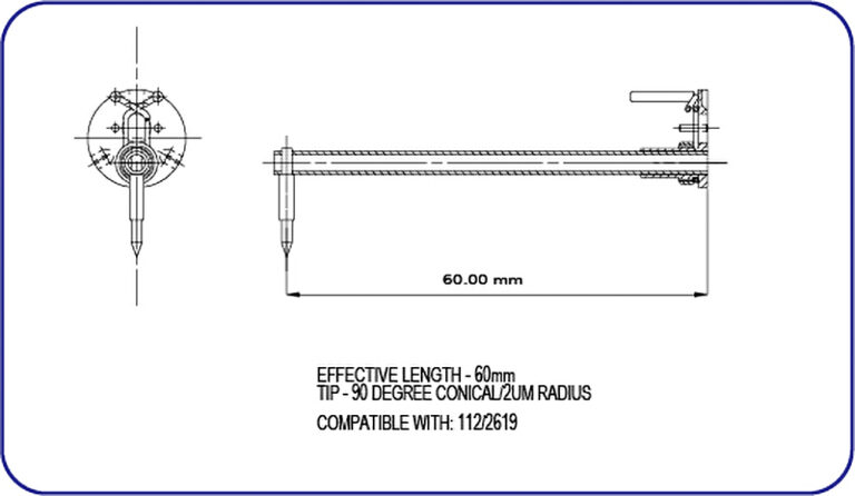 Taylor Hobson surface roughness stylus, compatible with 112_2619, EMI Gage Replacement Stylus